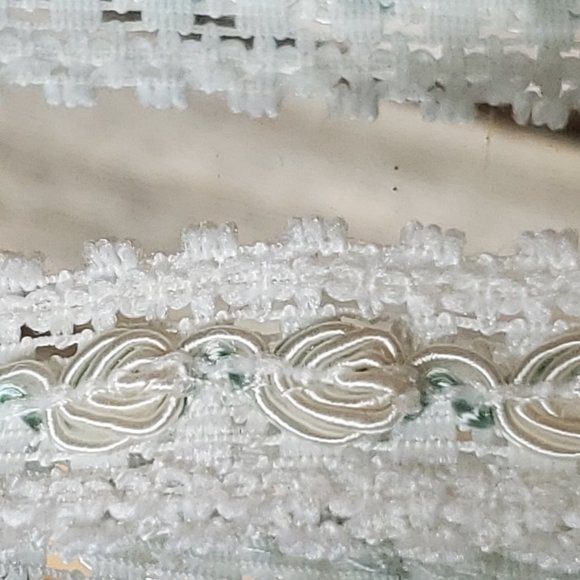 Vintage Gimp Lace Trim - Ivory with Blue Thread - 6/8" wide x 6 1/2 Yards. - Picture 4 of 5